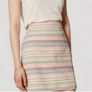 Loft skirt size 6 pastel colors tribal print